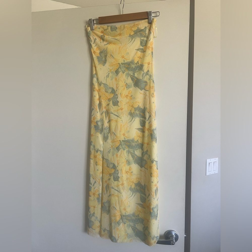 Zara Yellow and Green Floral Dress